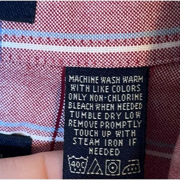 Van Heusen Mens XL 17-17.5 Salmon Plaid Short Sleeve Button Up Shirt - Picture 3 of 4